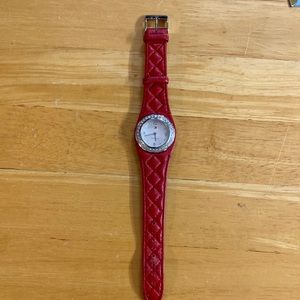 Tommy Hilfiger red leather watch